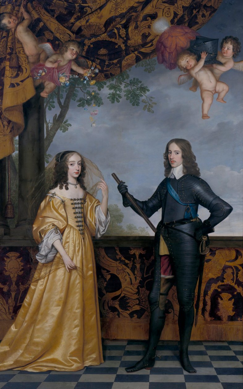 ウィリアム2世の肖像（1626-1650）、オレンジの王子とその妻メアリースチュアート（1631-1660） 作： ゲリット・ファン・ホンソースト