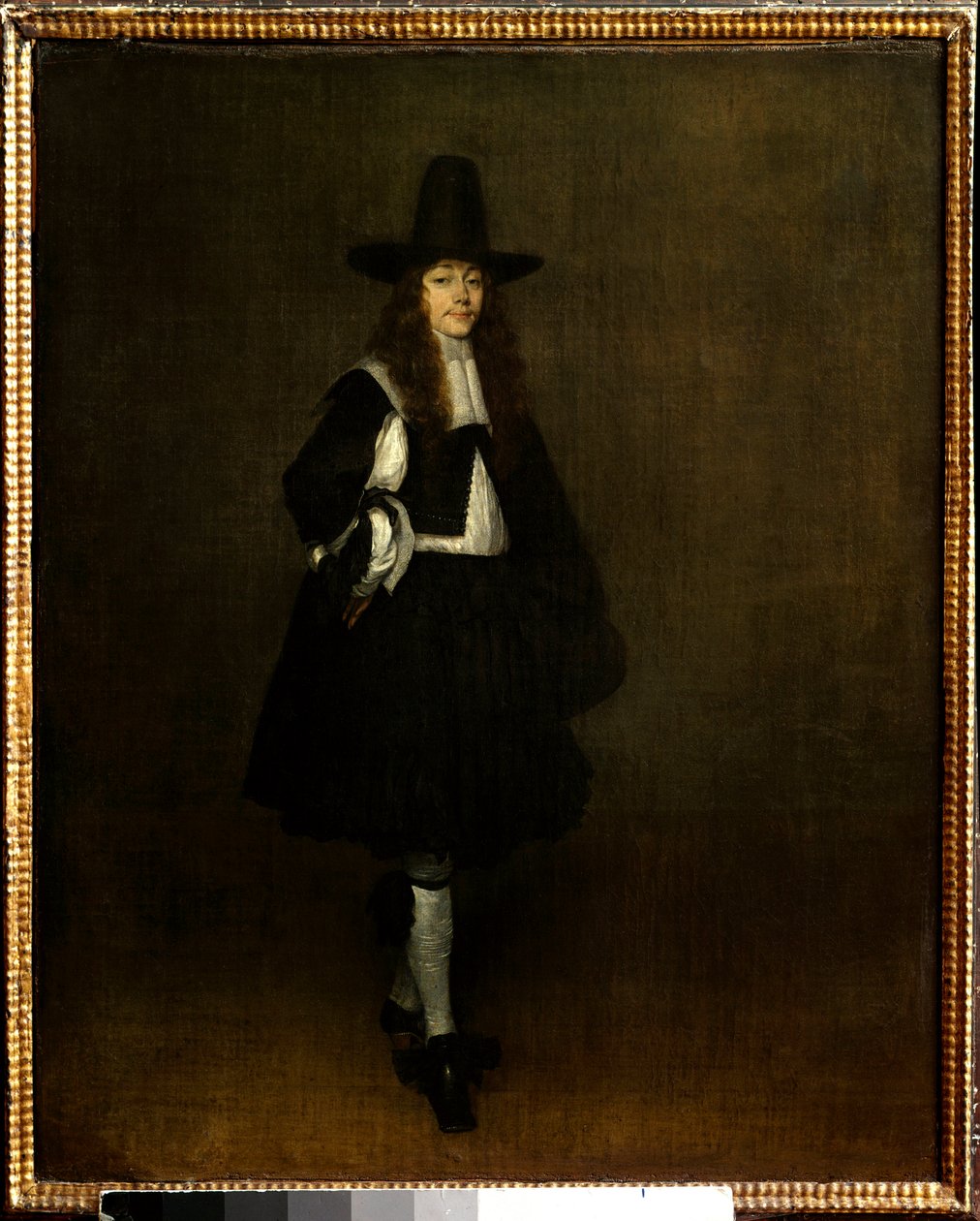 黒ずくめの男の肖像 ジェラール・テル・ボルヒ（1617-1681）の絵画 17世紀 日。0,67x0,53 m パリ、ルーヴル美術館 - 黒衣の男の肖像ジェラール・テル・ボルク（1617-1681年）の絵画 作： ヘラルトテルボルチ