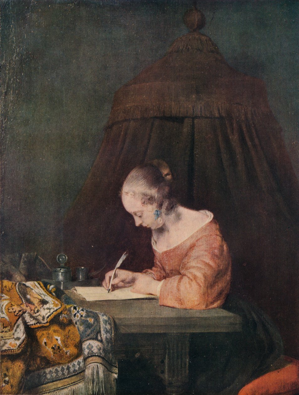手紙を書く女性、c1655、1938 作： ヘラルトテルボルチII