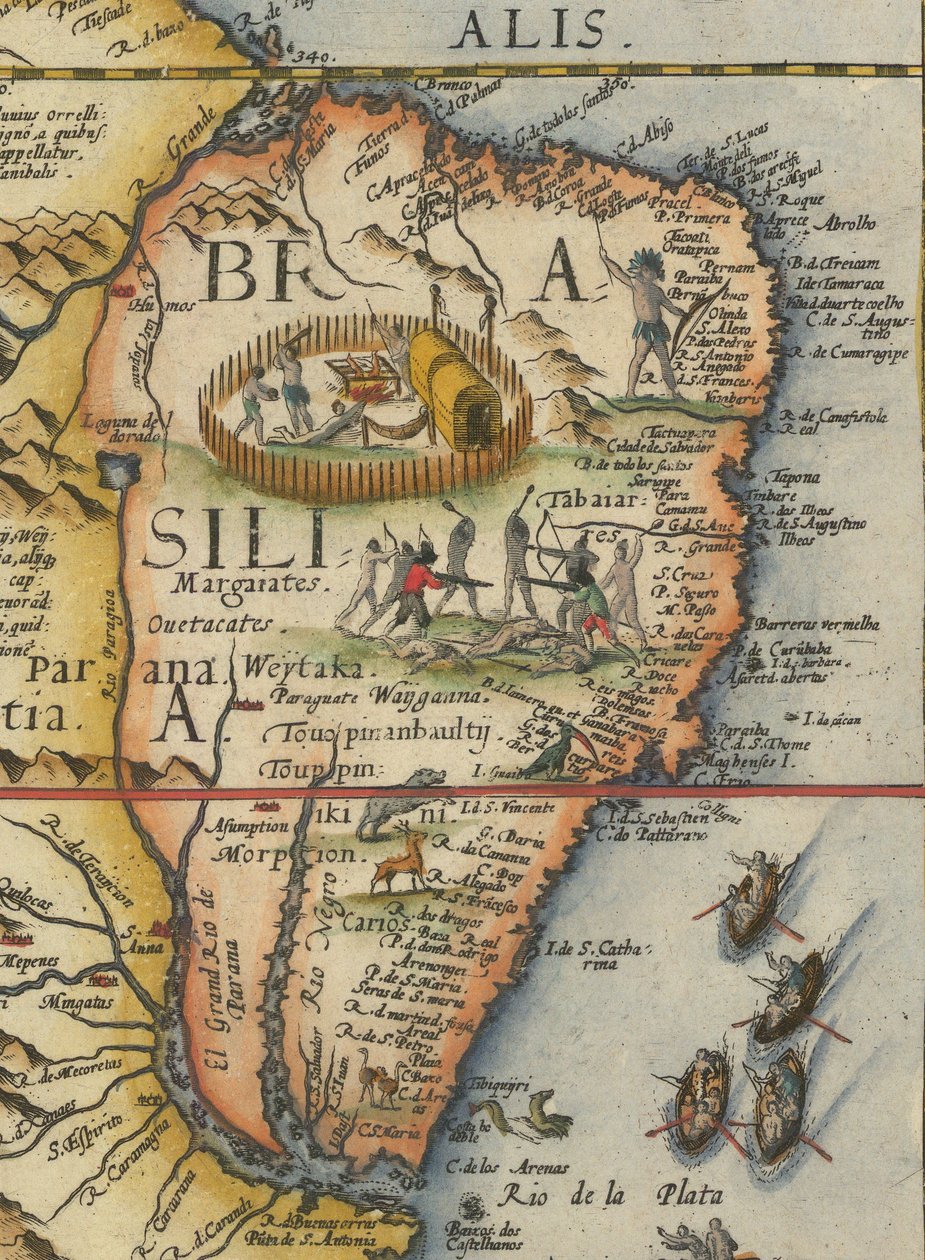南米地図、1593年（トリミング済み） 作： ジェラール・ド・ジョード