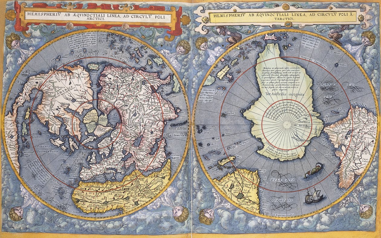 北極と南極、1593 作： ジェラール・ド・ジョード