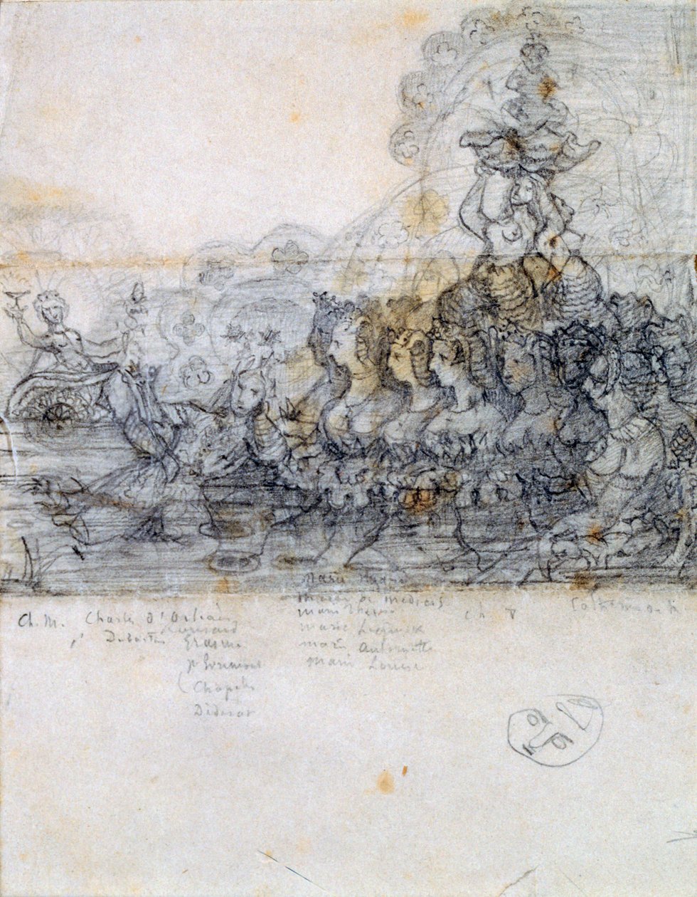 「カトリーヌ・ド・メディチのための政治集会」、1854-1855 作： ジェラール・ド・ネルヴァル