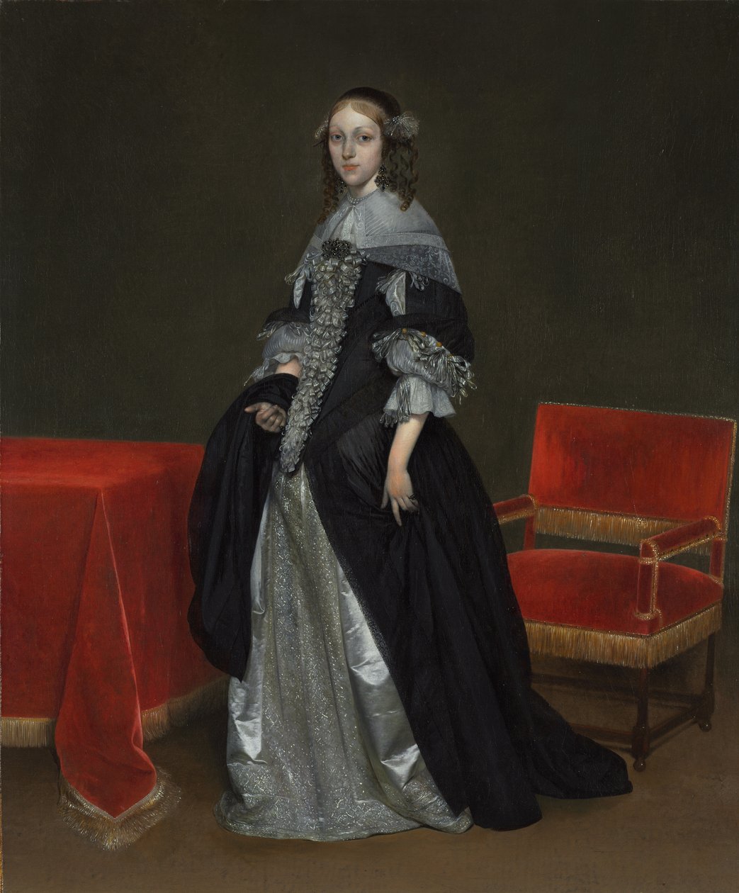 女性の肖像、c。 1665年。 作： ヘラルトテルボルチ