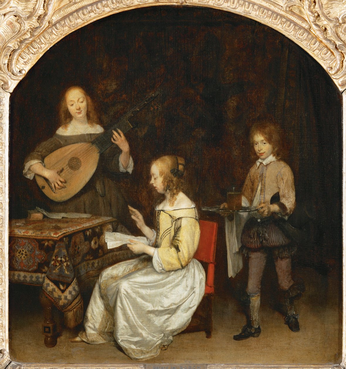 コンサート：歌手とテオルボ・リュート奏者... 作： Gerard ter BorchまたはTerborch