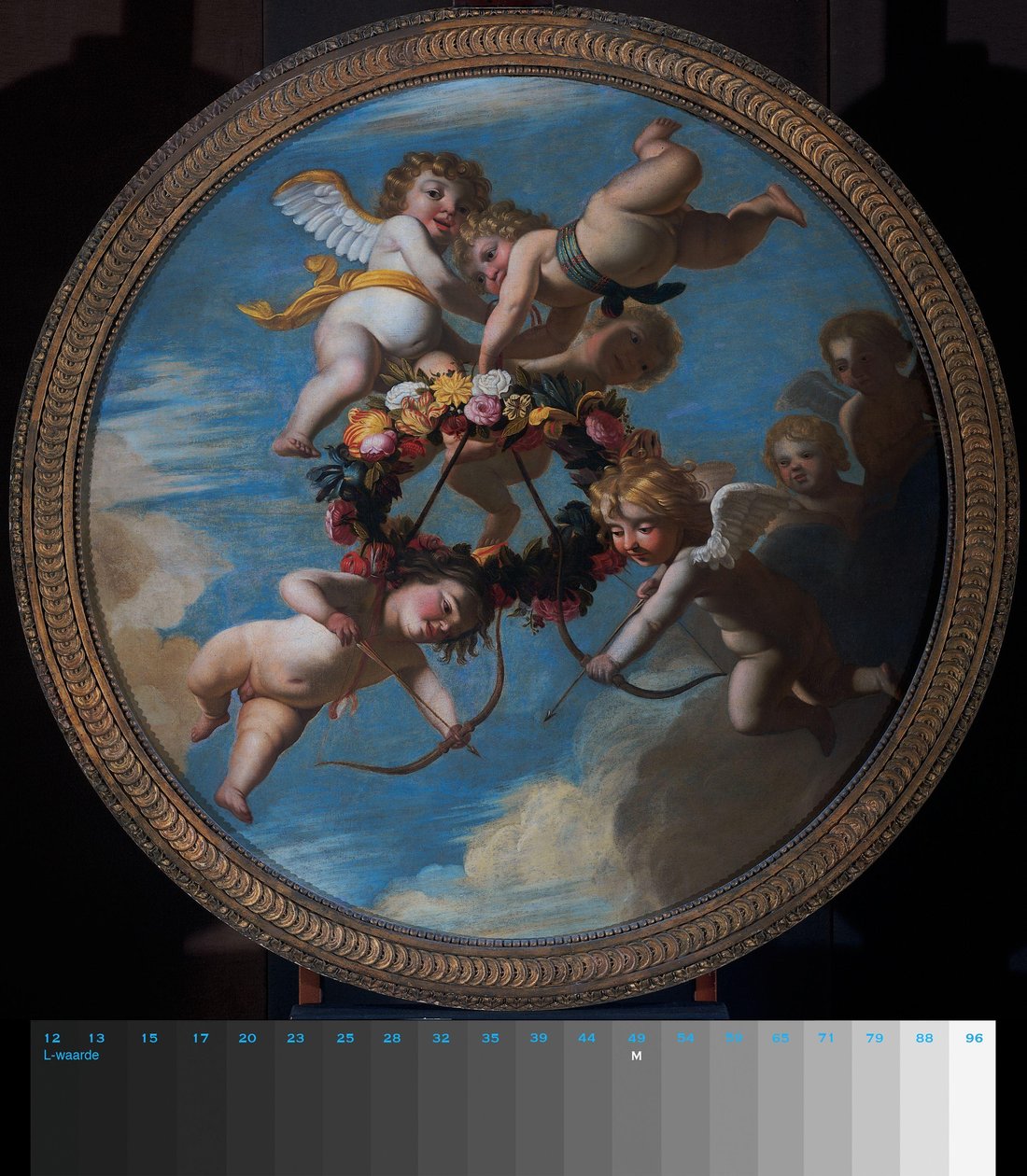 花輪を持つプッチ 作： Gerard van Honthorst（のワークショップ）