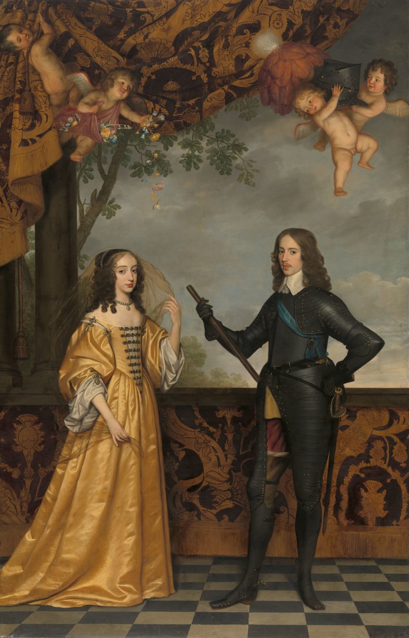 ウィレム 2 世 (1626-1650)、オラニエ公、およびその妻メアリー スチュアート (1631-1660) の肖像 作： ジェラールファンホントホルスト