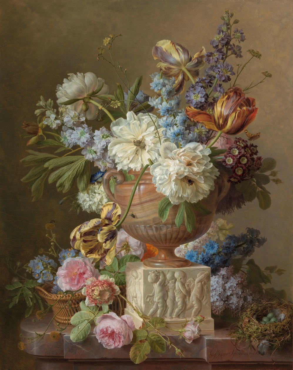 【日本未発売】 バラの花瓶 大型絵画 サイン入り インテリア 美術品 静物画 絵画