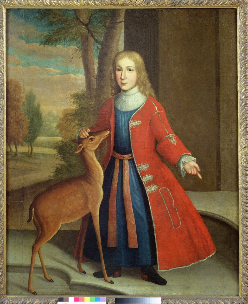 De Peyster Boy with a Fawn、c.1730-35（oil on linen） 作： ジェラルドゥスIデュイキンク
