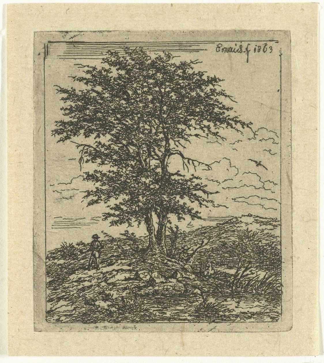 オークとハンターのいる風景 オークス 作： Gerardus Emaus de Micault