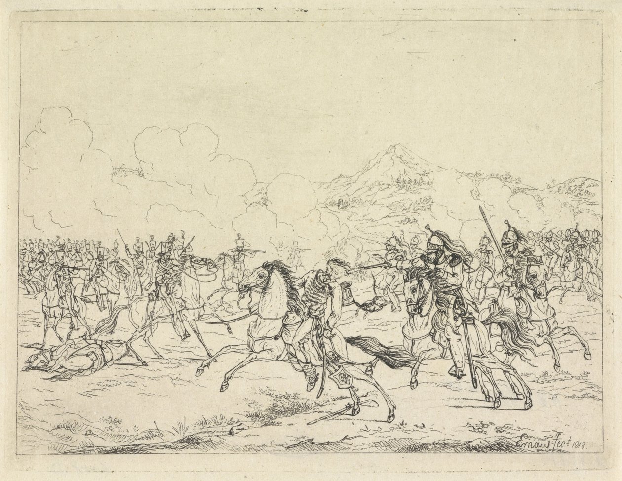 ブルンスワイクのフレデリック・ウィリアムの殺害、1815年 作： Gerardus Emaus de Micault
