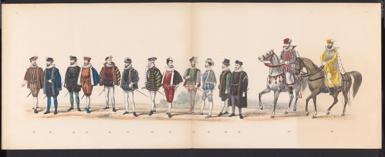 ライデン学生の仮面舞踏会、1870年（プレート12） 1870 年 6 月 7 日にライデン学生団のメンバーが開催した衣装を着た行進。 作： ジェラルド・ヨハネス・ボス