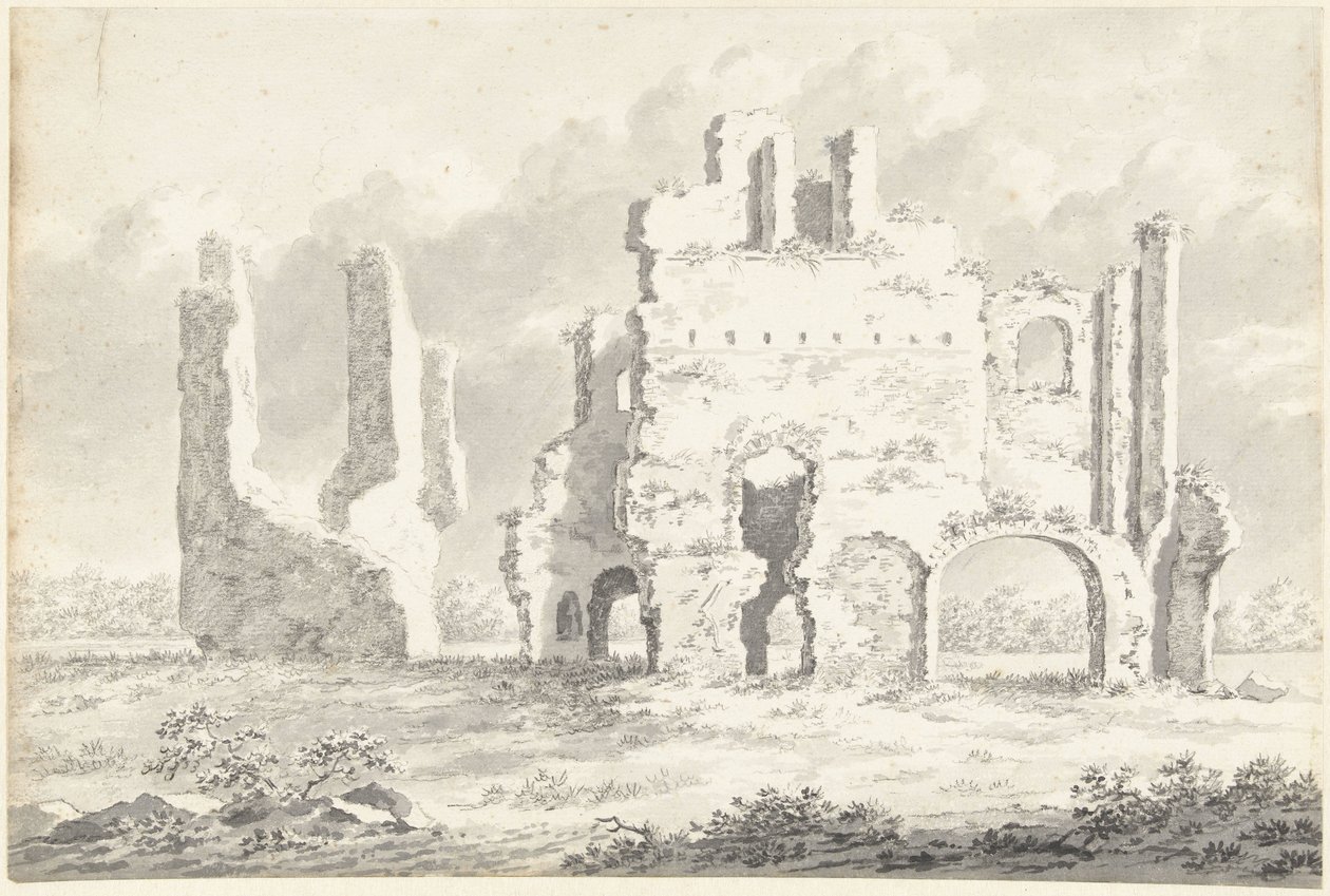 ラインスブルク修道院の廃墟 作： Gerardus Johannes Verburgh