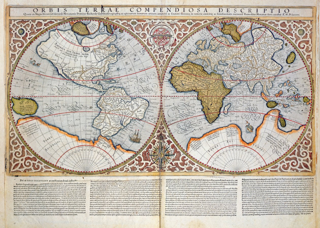 二重半球世界地図、1587