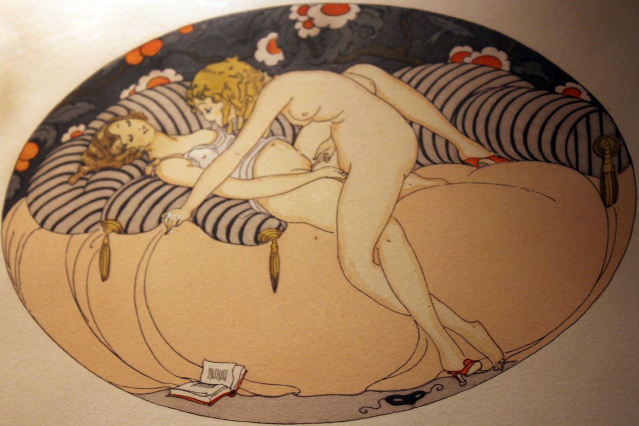 水彩画のシリーズ。1925年にエロトポリスパリのLes Delassements d&39;Erosというタイトルで出版されました 作： ゲルダ・マリー・フレデリケ・ウェゲナー