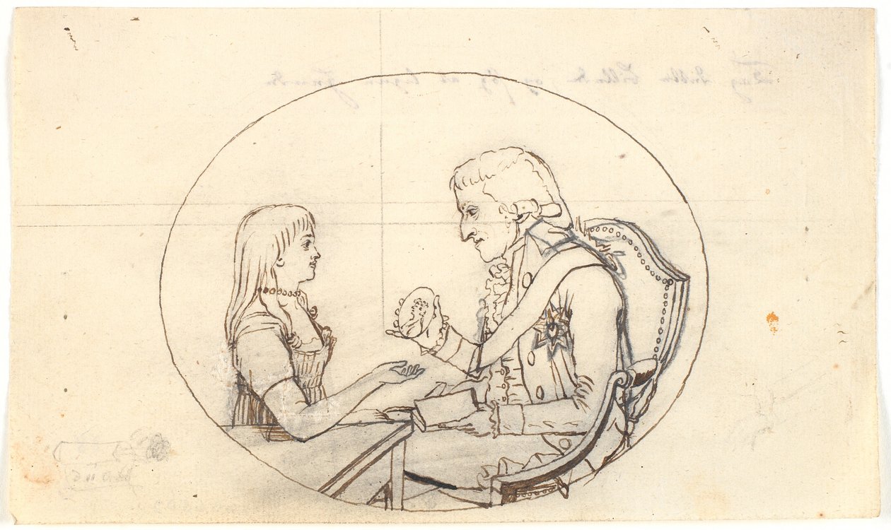 フレデリック皇太子と皇太子 (Chr. VIII) は故ソフィー・フレデリック皇太子妃の肖像を示しています 作： ゲルハルト・ルートヴィヒ・ラーデ