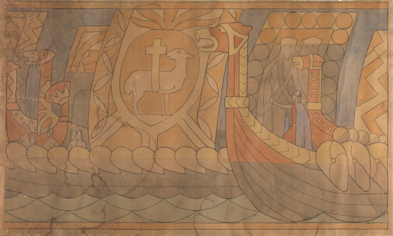 民俗画、1895-1898。 作： Gerhard Munthe