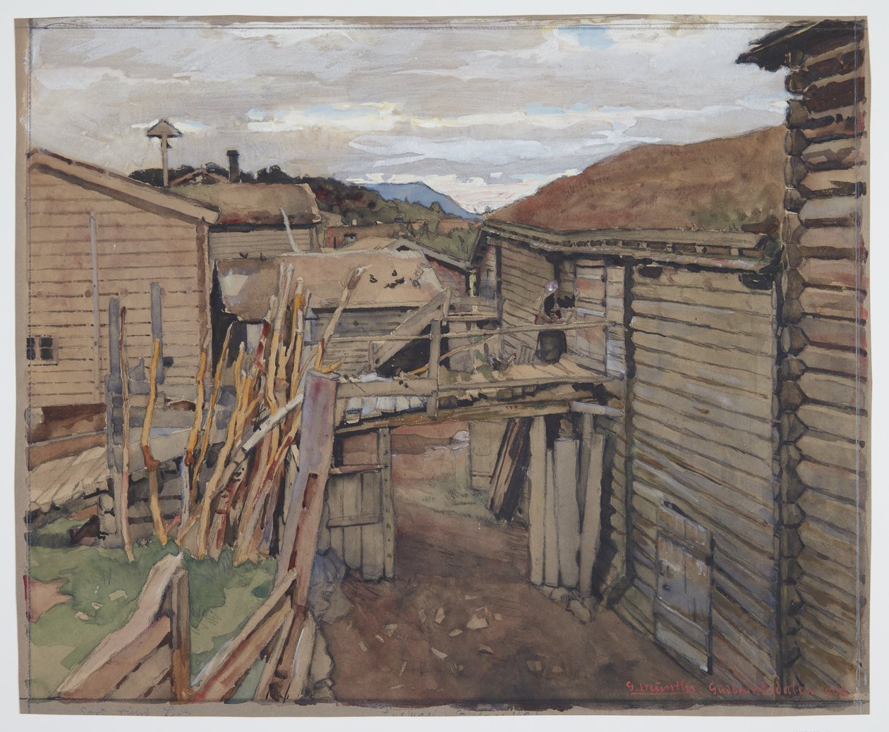 Gudbrand の谷、古い家屋 作： Gerhard Munthe