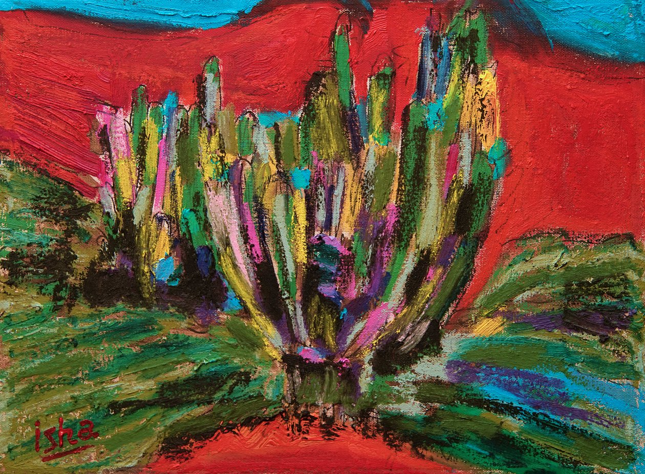 Saguaro Spirit, 2018, キャンバスに油彩 作： ゲルハルト・イスリングハウス