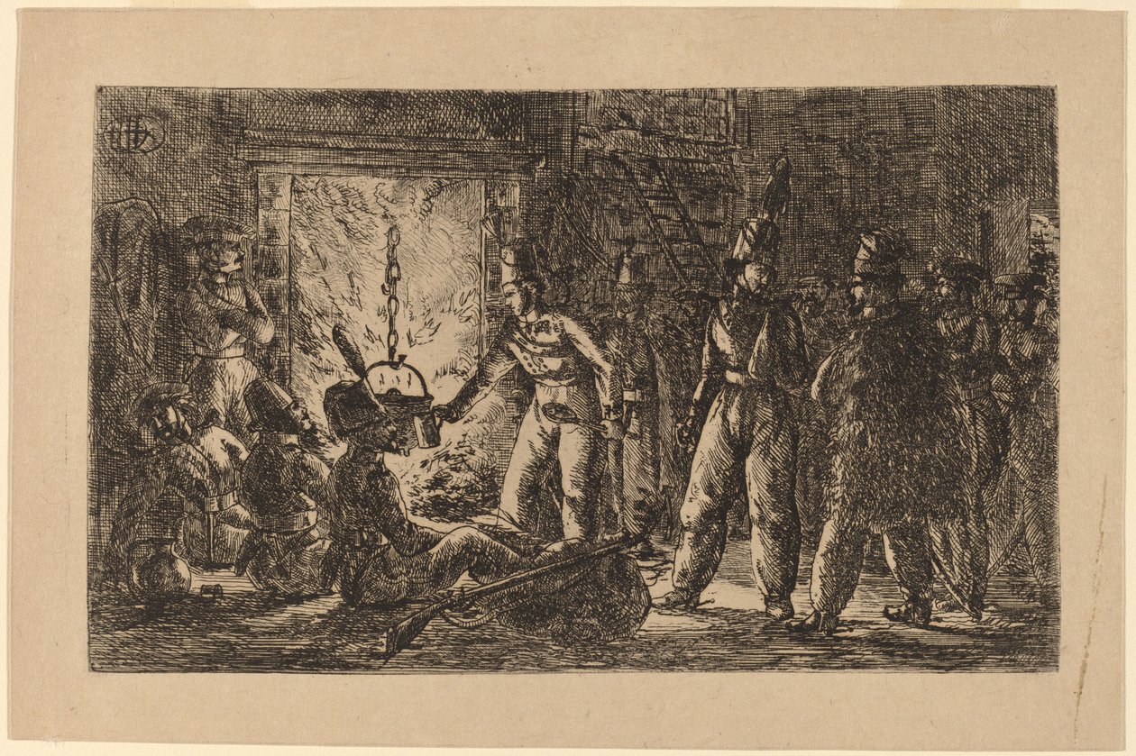 暖炉の前のコサック [直訳] 作： Gerhardus Emaus de Micault
