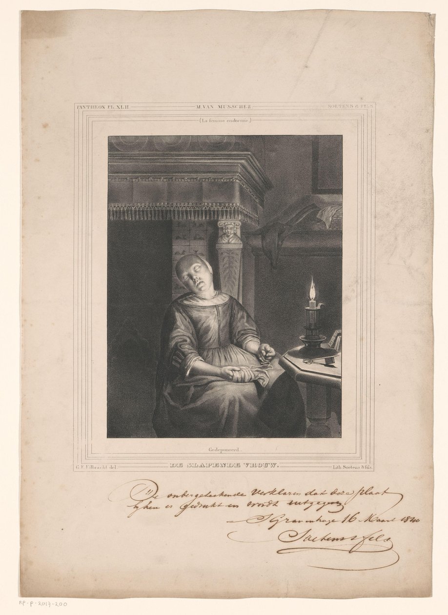 眠っている女性 作： Gerhardus Fredericus Elbracht