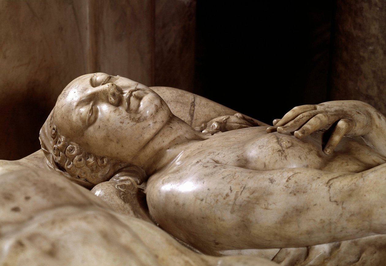 アンリ2世（1519-1559）とカトリーヌ・ド・メディシス（カテリーナ・ド・メディチ）（1519-1589）の葬儀用モニュメントで、ジェルマン・ピロン（1535-1590）が大理石で製作したもの。フランス王妃のディテール。1563-1572.ロトンド・デ・ヴァロワにあり、ヴァロワ礼拝堂としても知られています。バス 作： ジェルマン・ピロン