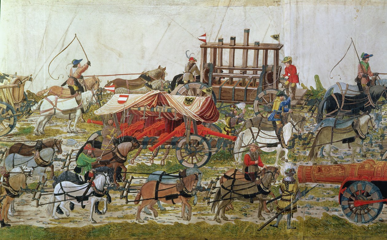 Maximilian I（1459-1519）の砲兵列車 作： ドイツ語学校