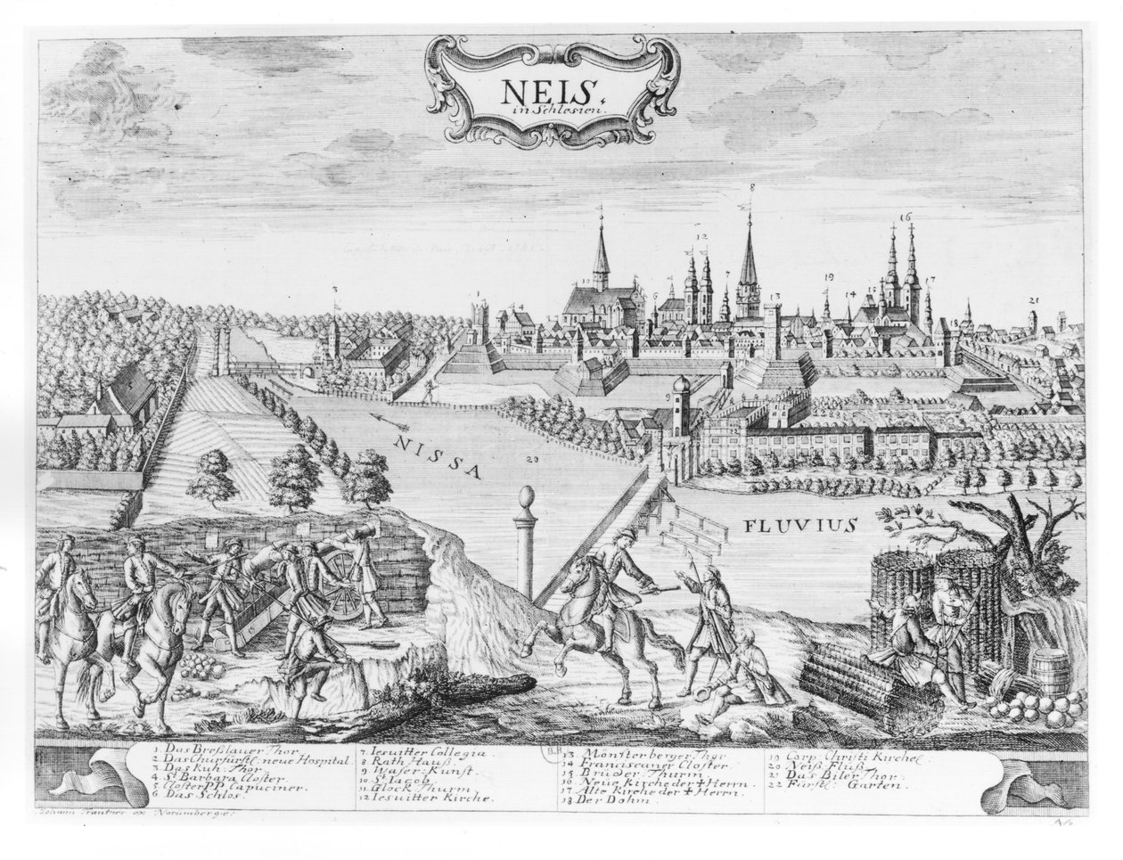 1741年10月にプロイセンのフレデリック2世（1712-86）がシレジアに侵入しネイスを占領 作： ドイツ語学校