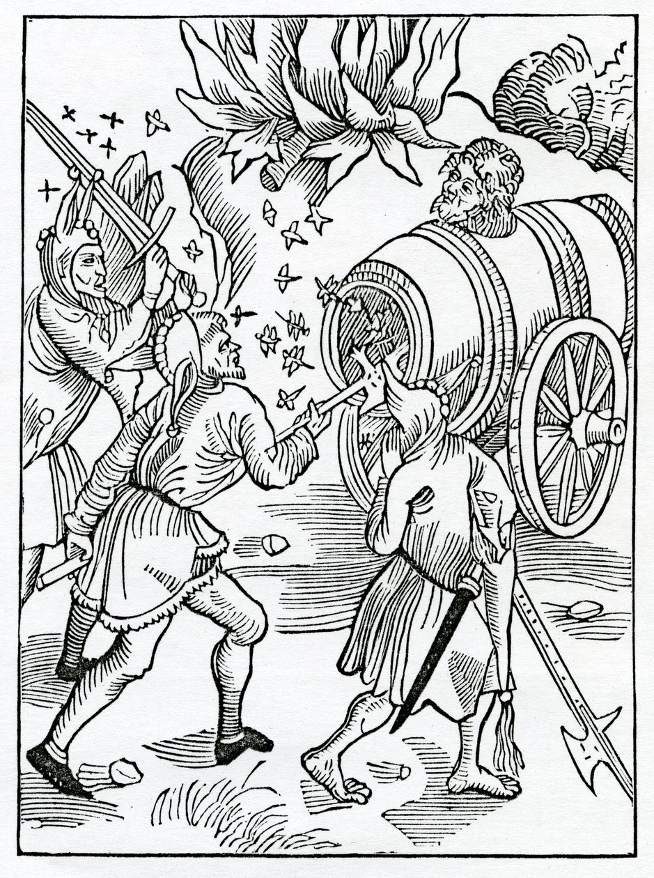 enuyousフォリーのうち、1874年に発行された版からのアレクサンダーバークレーの「The Ship of Fools」の英語訳のイラスト 作： ドイツ語学校