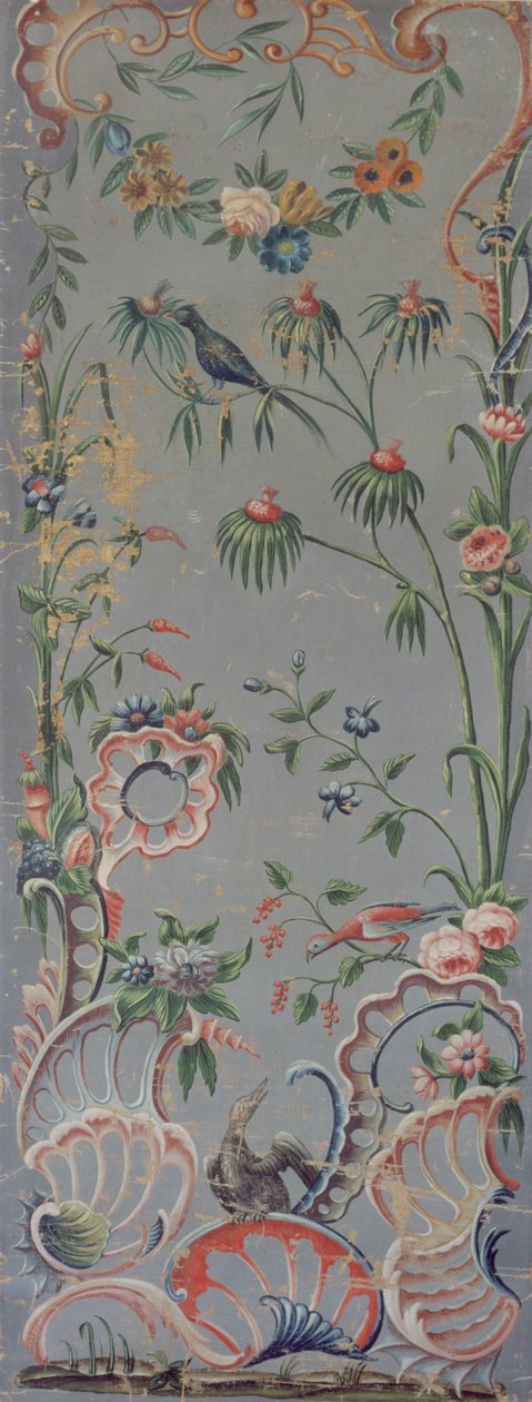 油布の壁紙、c.1760-70 作： ドイツ語学校