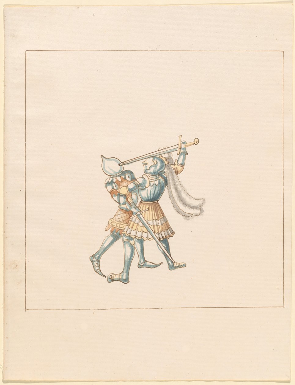Freydal、The Book of Jousts and Tournament of Jousts and Tournament of Emperor Maximilian I: Combats on Foot (Jousts)(Volume III): プレート 160 作： ドイツの16世紀