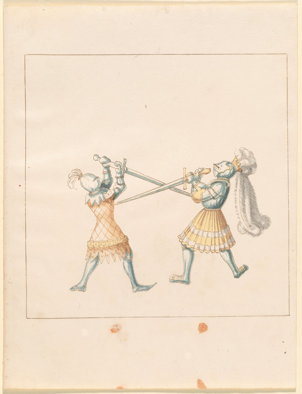 Freydal、The Book of Jousts and Tournament of Jousts and Tournament of Emperor Maximilian I: Combats on Foot (Jousts)(Volume III): プレート 159 作： ドイツの16世紀