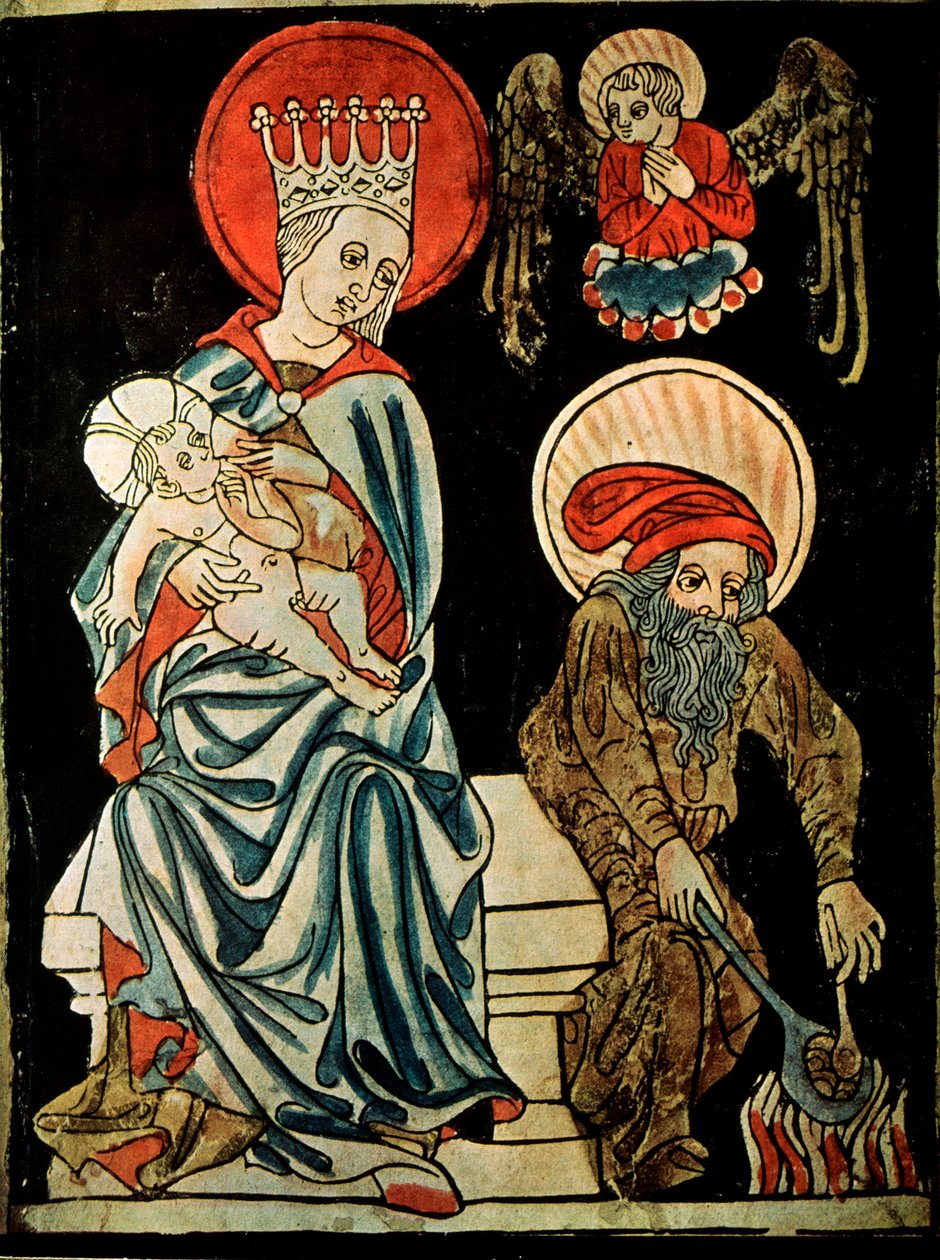 エジプトへの逃避、c1410 作： ドイツのマスター