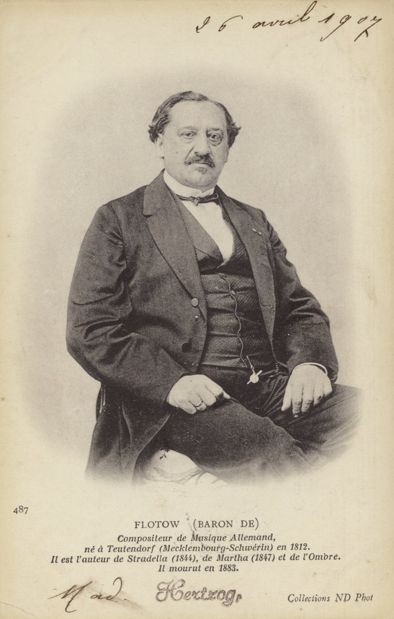 フロトウ男爵、ドイツの作曲家（1812-1883）（モノクロ写真） 作： ドイツの写真家