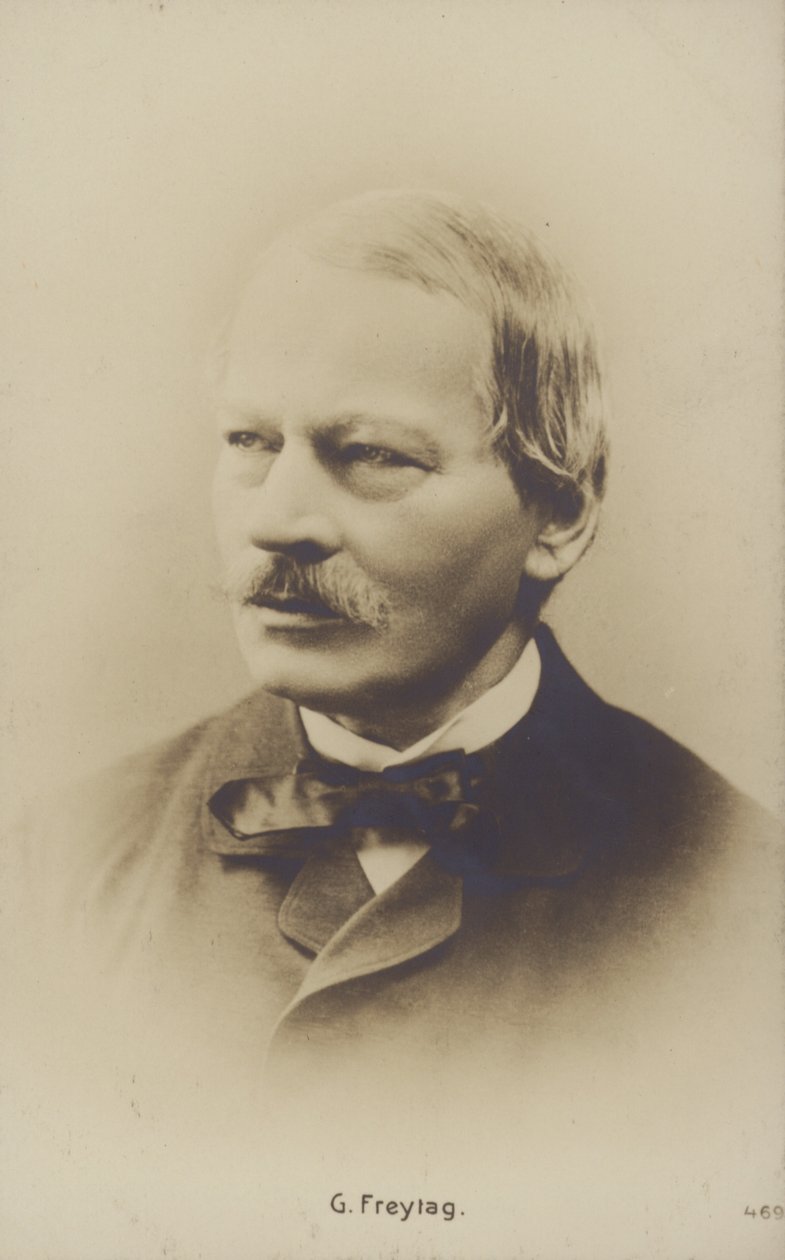 グスタフ・フライターク（1816-1895）、ドイツの小説家、劇作家（モノクロ写真） 作： ドイツの写真家