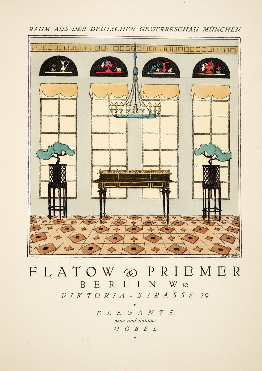 Flatow & Priemer "の広告、1922年に出版されたStylより（ポショワールプリント 作： ドイツ語学校