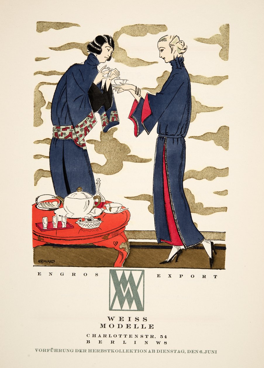 Styl, pub.1922より "Weiss Modelle "の広告（ポショワール版画） 作： ドイツ語学校