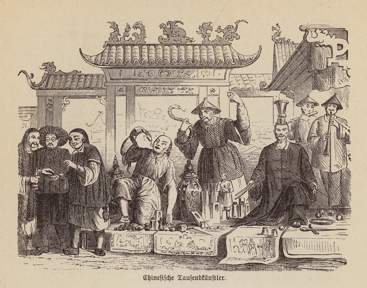 中国人パフォーマー（エングレーヴィング） 作： ドイツ語学校