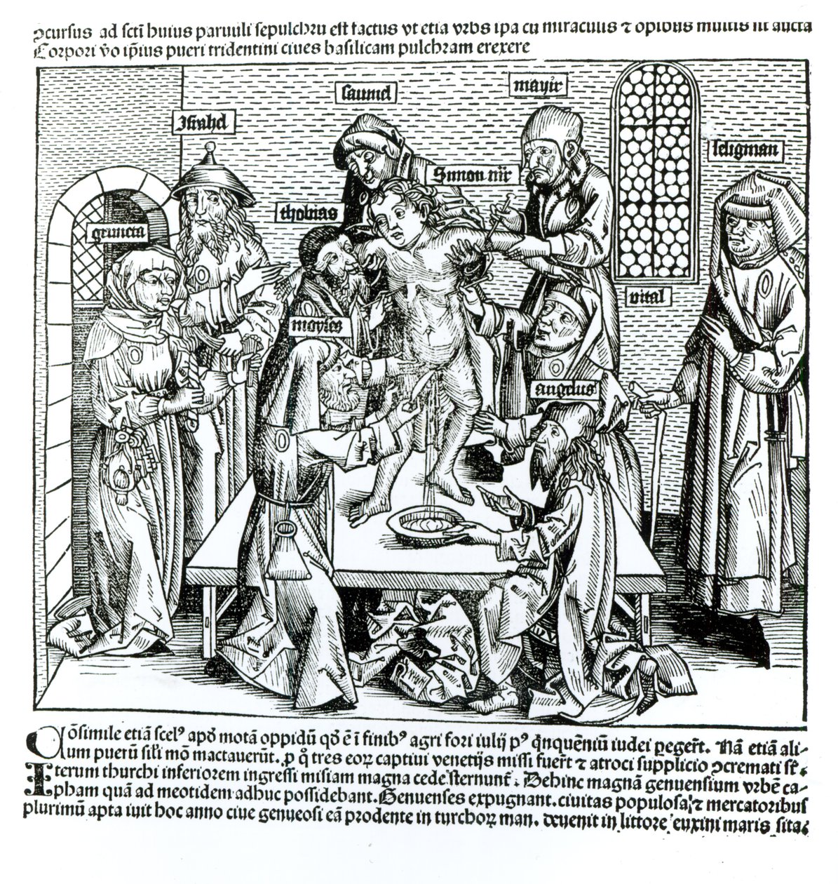 割礼、Hartmann Schedel（1440-1514）による「Liber Chronicarum」より 作： ドイツ語学校
