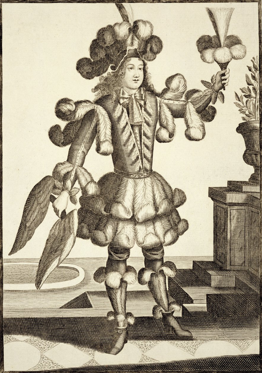 フェザーディーラーの衣装、パブ。ジェラール・ヴァルク（16512-1726）c.1690 作： ドイツ語学校
