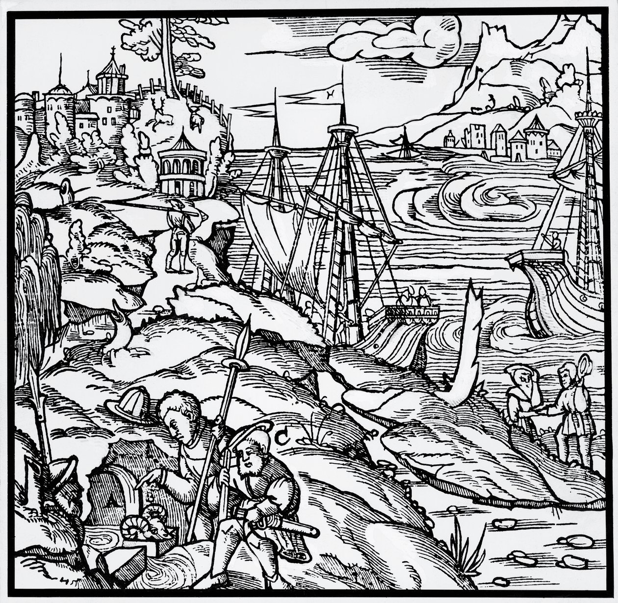ゲオルグ・パヴェールまたはゲオルギウス・アグリコラ（1494-1555）の「De re metallica（金属の性質について）」からの版画です。 作： ドイツ語学校