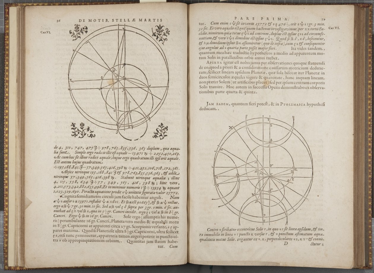Fol 36-37 「Astronomia nova Aitiologetos」（Johannes Kepler著）（エングレーヴィング 作： ドイツ語学校