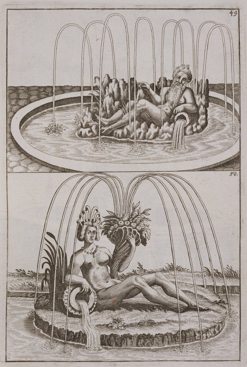 Georg Andreas Bockler（1617-85）によるArchitectura Curiosa Novaの噴水、1704年公開 作： ドイツ語学校