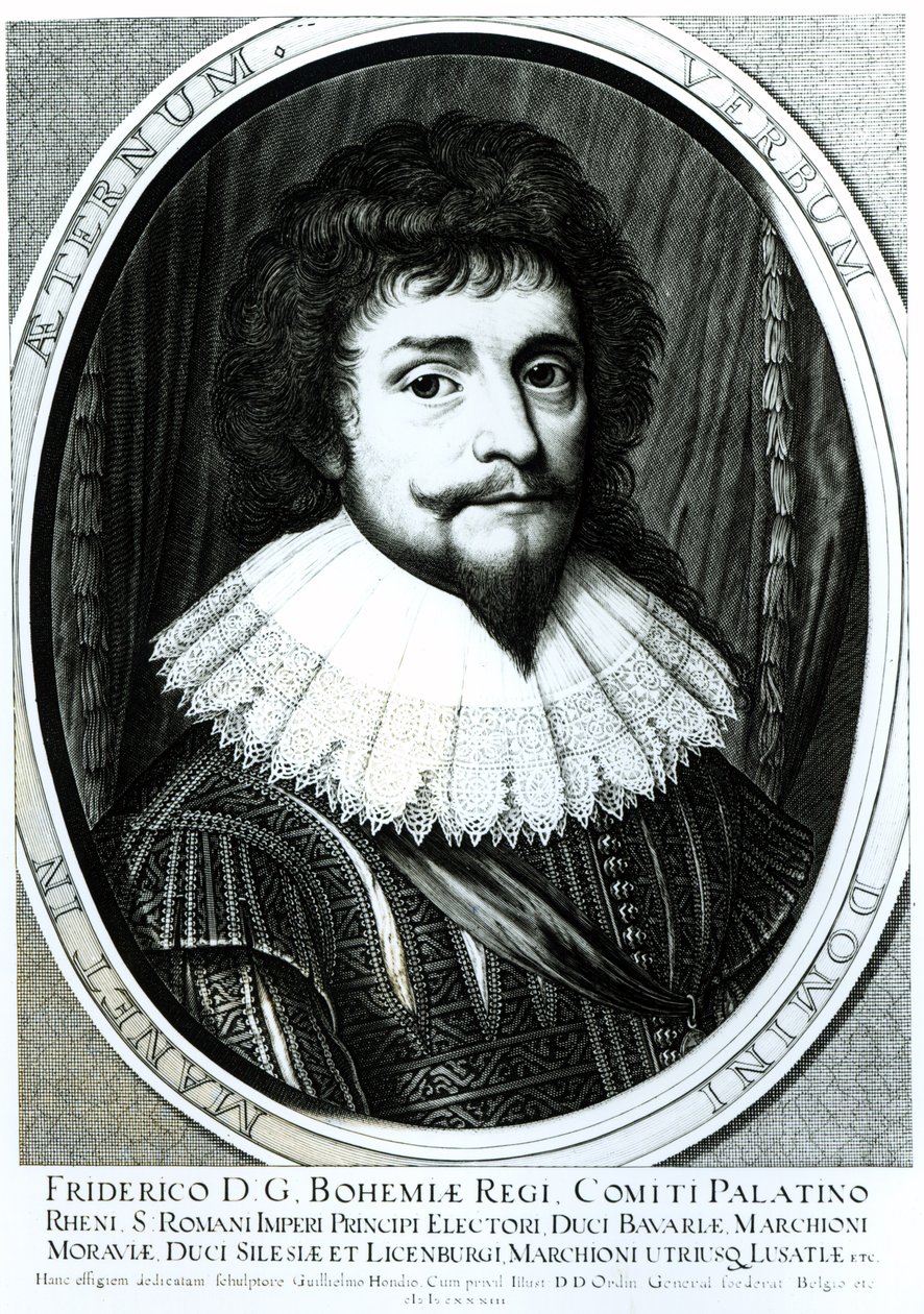 フレデリック5世（1596〜1632年）、ボヘミアの王、ライン王宮選帝侯、ウィレムホンディウス（c.1597〜c.1660）によって彫刻、1633年 作： ドイツ語学校