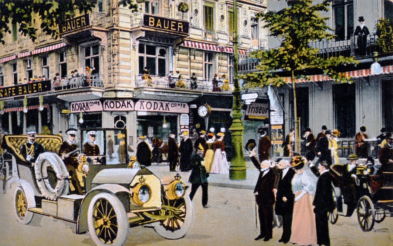 カイザーヴィルヘルム2世のパレードを描いたドイツのポストカード、1912年（212424参照） 作： ドイツ語学校