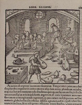 吹きガラス（Book of Tradesより 作： ドイツ語学校