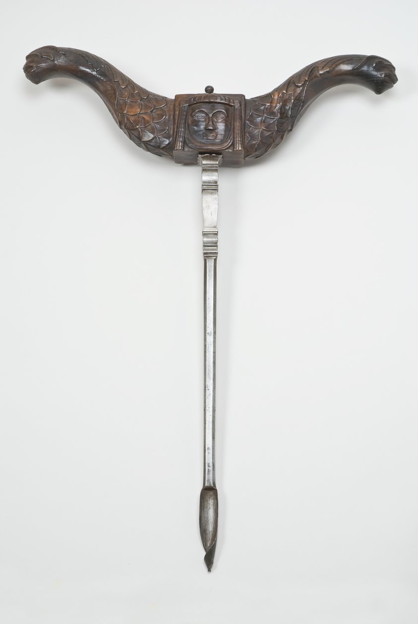 ハンドル付きオーガ、c.1600（梨の木と鋼）（701075-6も参照） 作： ドイツ語学校