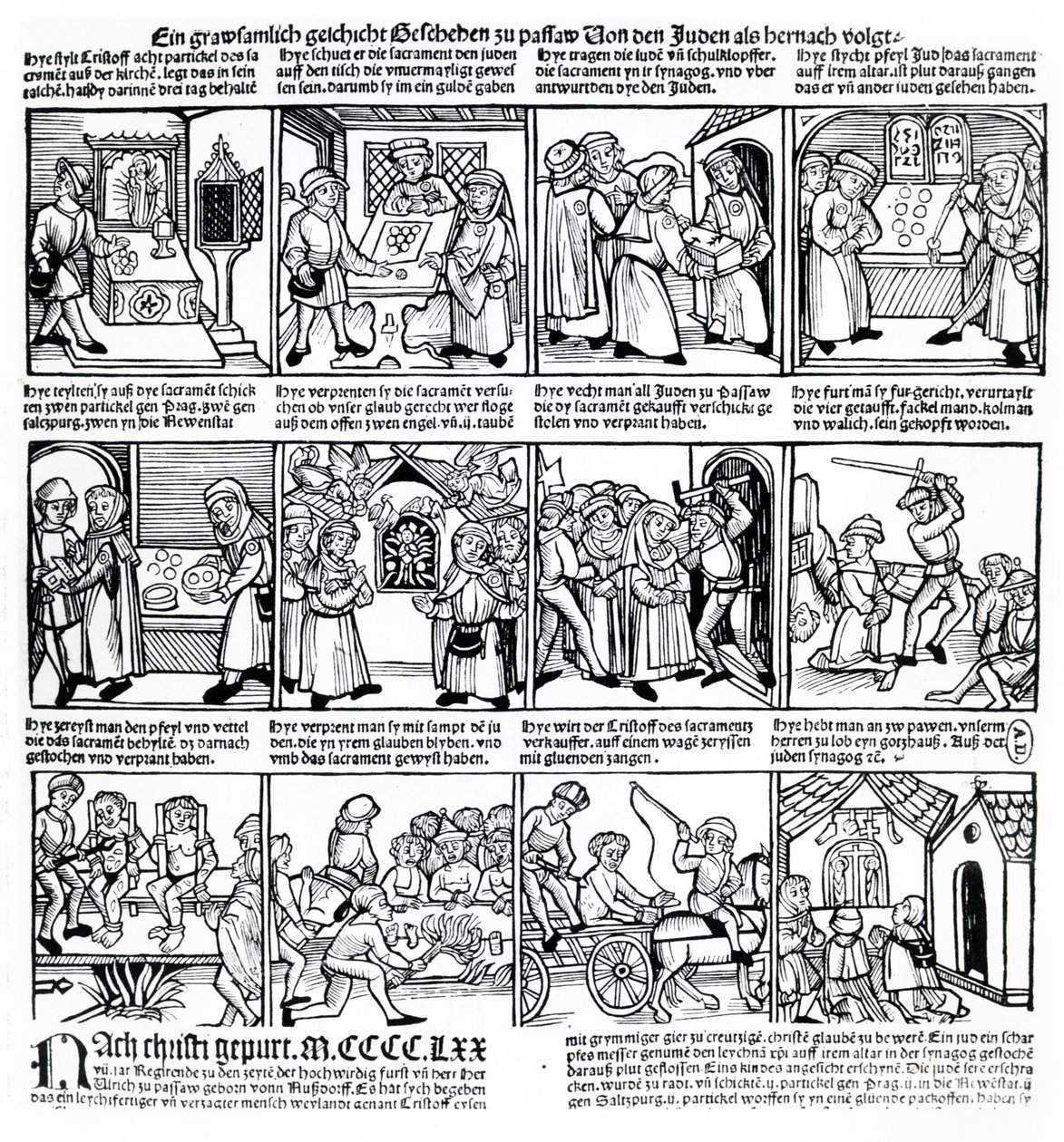 1477年のパッサウのユダヤ人による司祭の冒涜 作： ドイツ語学校
