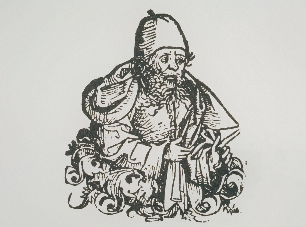 グイドボナッティの理想的な肖像画、ハルトマンシェデル作「Liber Chronicarum」のイラストのコピー、1493年、19世紀後半の魔法の歴史で使用 作： ドイツ語学校