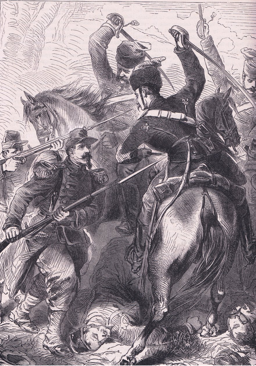 ドルーの戦い」（Cassells History of the War between France and Germany, published by Cassell and Company Limited, c.1890 (litho) 作： ドイツ語学校