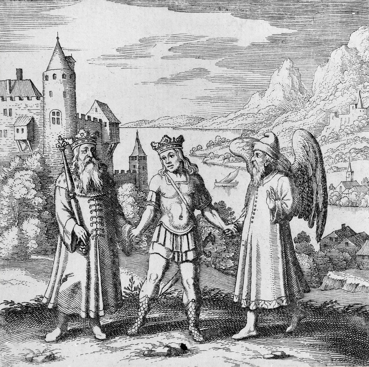 王様と健康な精神が王子様を導く from Musaeum Hermeticum 作： ドイツ語学校